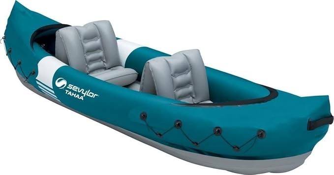 2 Person Inflatable Kayak Canoe PVC Boat w/ Adjustable Seats