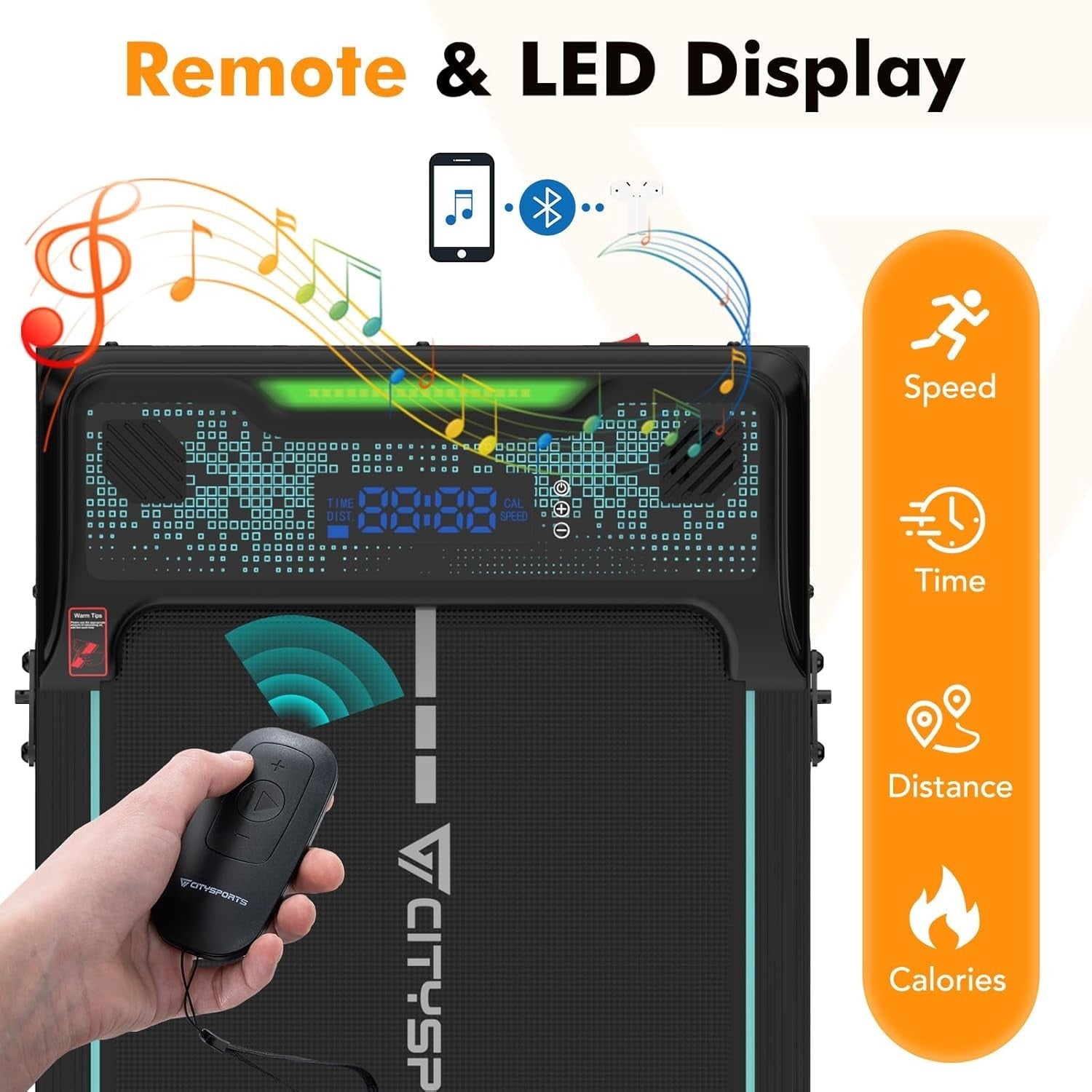 Under Desk Treadmill 6KM/H Incline 0-14% Portable Home Walking Pad