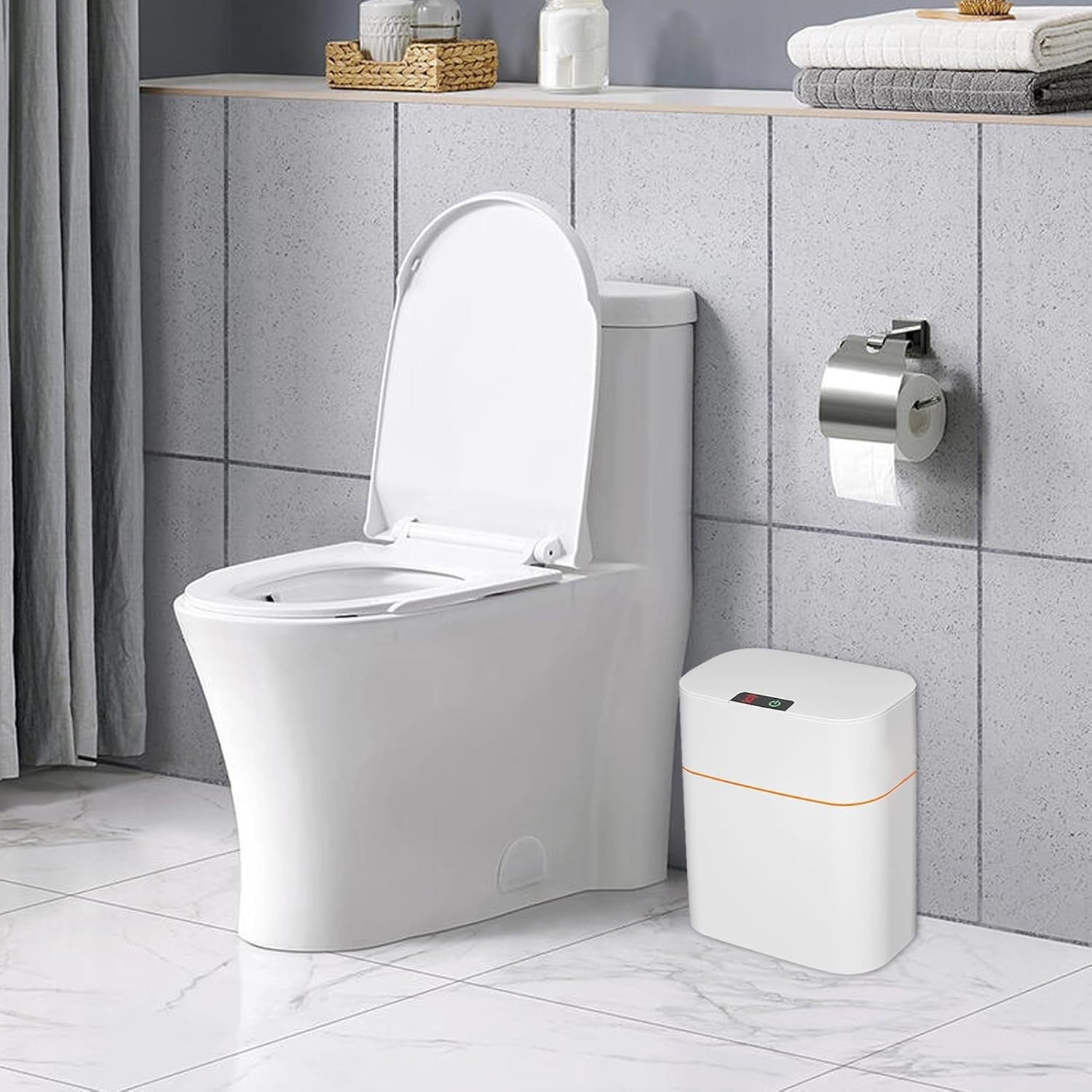Automatic Touchless Bathroom Bin Slim Motion Sensor 13L White