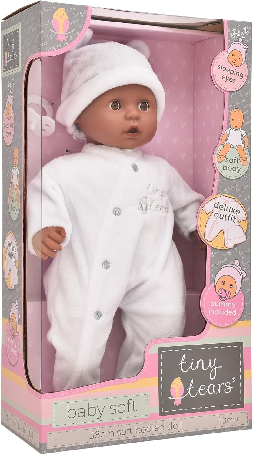 Soft Baby Doll 38cm Sleeping Eyes Cuddly Toddler Toy with Dummy