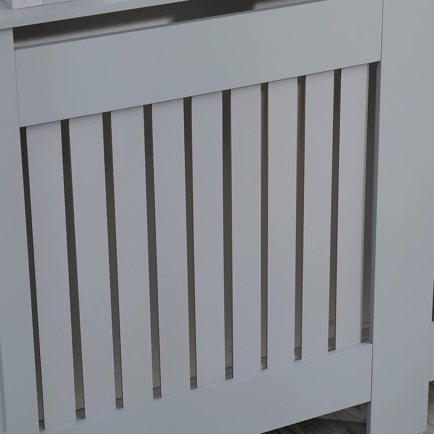 Large Grey Radiator Cover | Modern MDF Vertical Slat Cabinet – Stylish Design