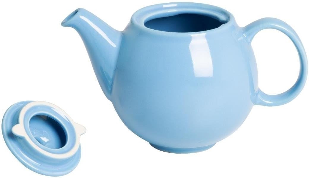 450ml Stoneware Teapot Blue Smooth Pour Tea Pot Table Service Set