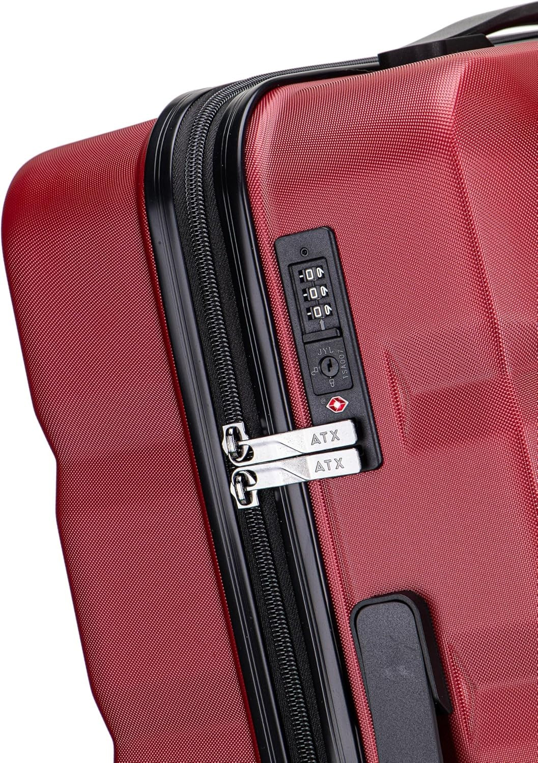 Medium ABS Hard Shell Check In Suitcase 4 Dual Spinner Wheels TSA 65L Red