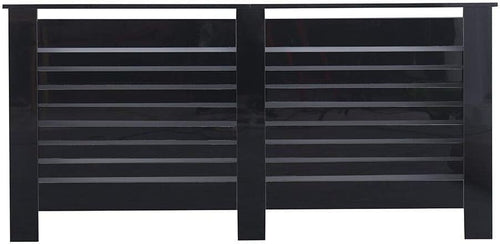 Black High Gloss Radiator Cover MDF Cabinet | XL Modern Decorative Heater Guard