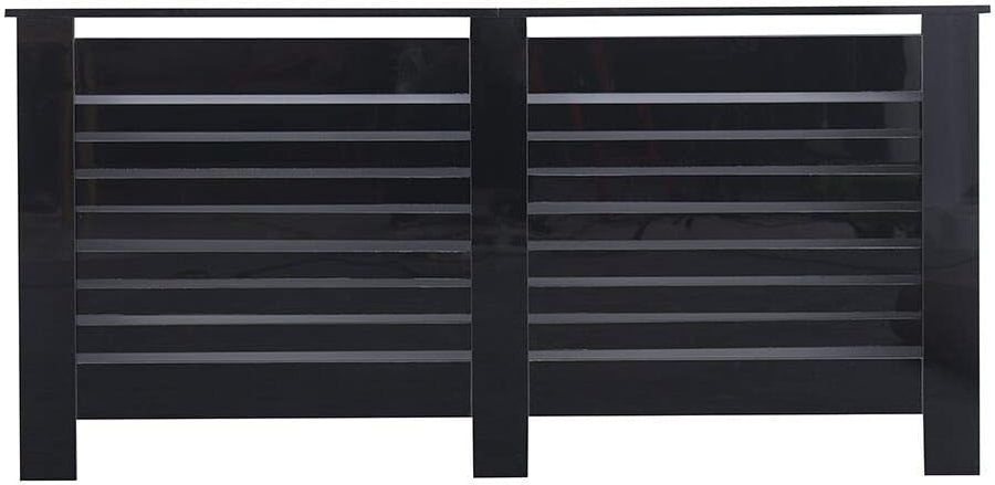 Black High Gloss Radiator Cover MDF Cabinet | XL Modern Decorative Heater Guard