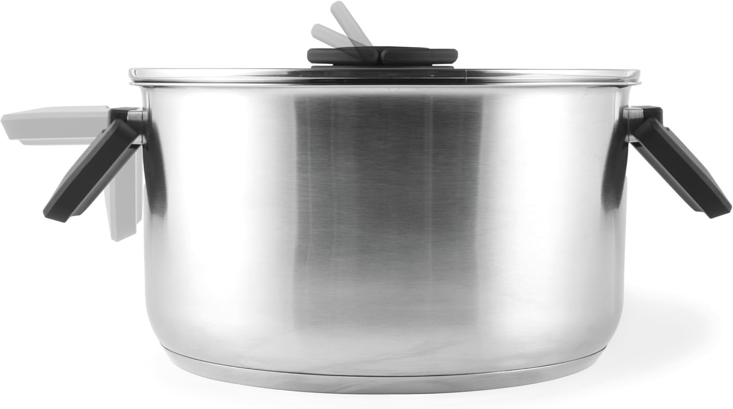 3pcs Stainless Steel Stockpot Set – 16 20 & 24 cm Induction Pans with Glass Lids