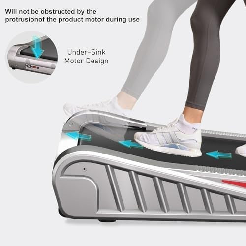Under Desk Walking Treadmill 2.5HP Incline 1-6KM/H Compact Home Office