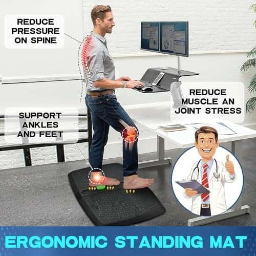 1 Inch Anti Fatigue Standing Mat with Massage Points Non Slip Comfort