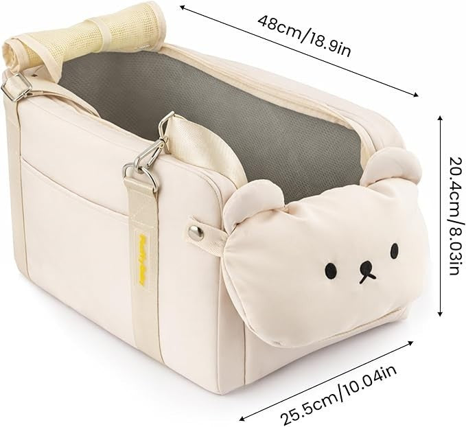 Dog Car Seat Booster Carrier Travel Kennel Basket Seat Belt Harness Bag