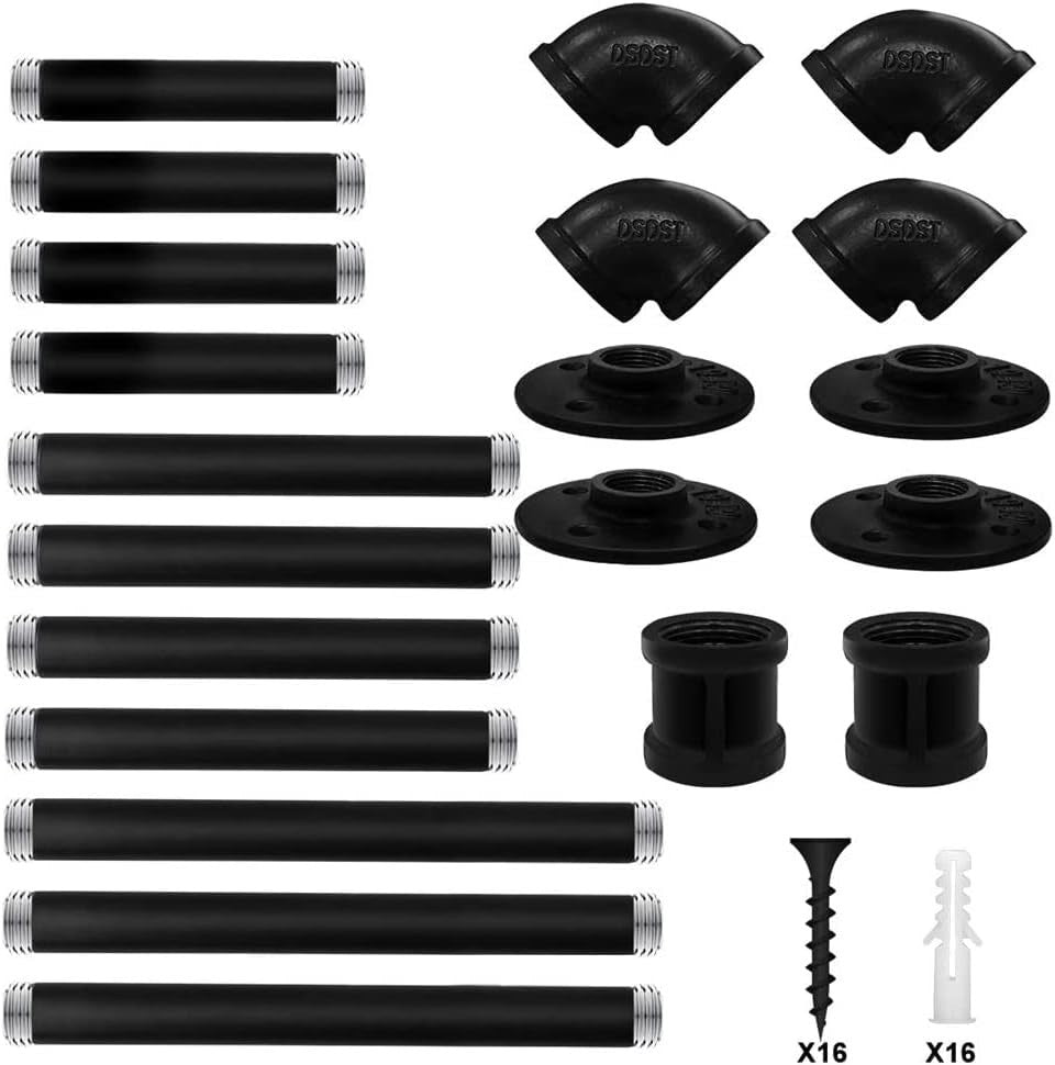 112cm Industrial Pipe Clothes Rail Heavy Duty 4-Base Rack