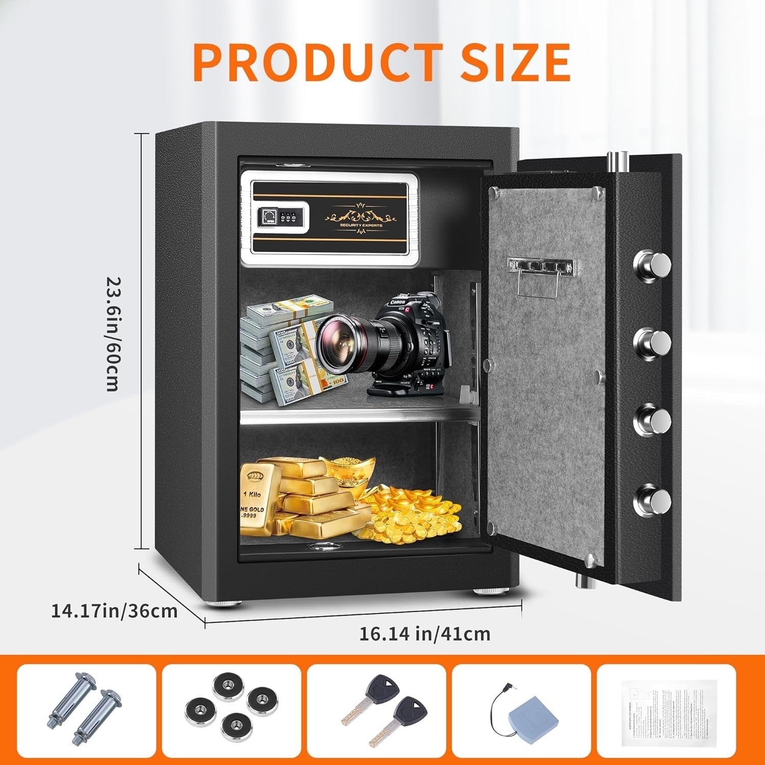 Large Biometric Fingerprint Safe 85L Digital Keypad Home Security