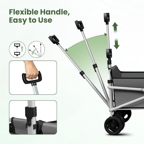 Folding Garden Trolley Wagon 80kg Heavy Duty Cart Camping Picnic Wheels