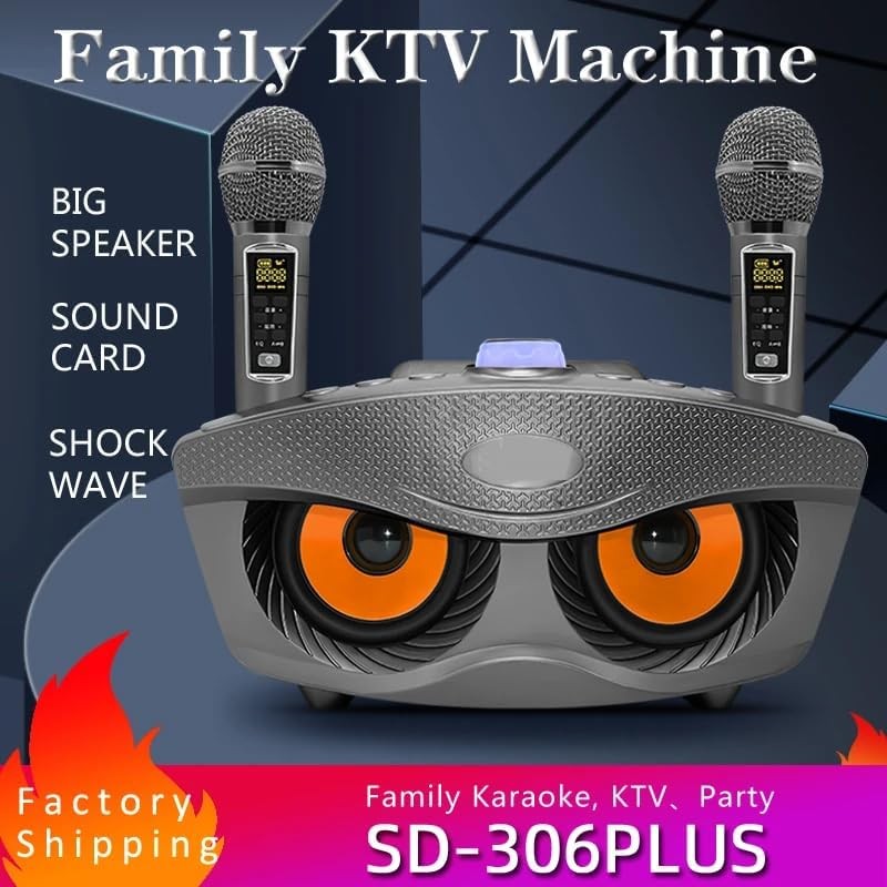 Omana Portable Karaoke Machine 30W Wireless Bluetooth Dual Mic Party Speaker Gre