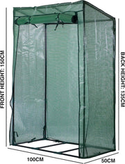 Reinforced Tomato Greenhouse with Zip Door Weatherproof PE 100x50x150cm