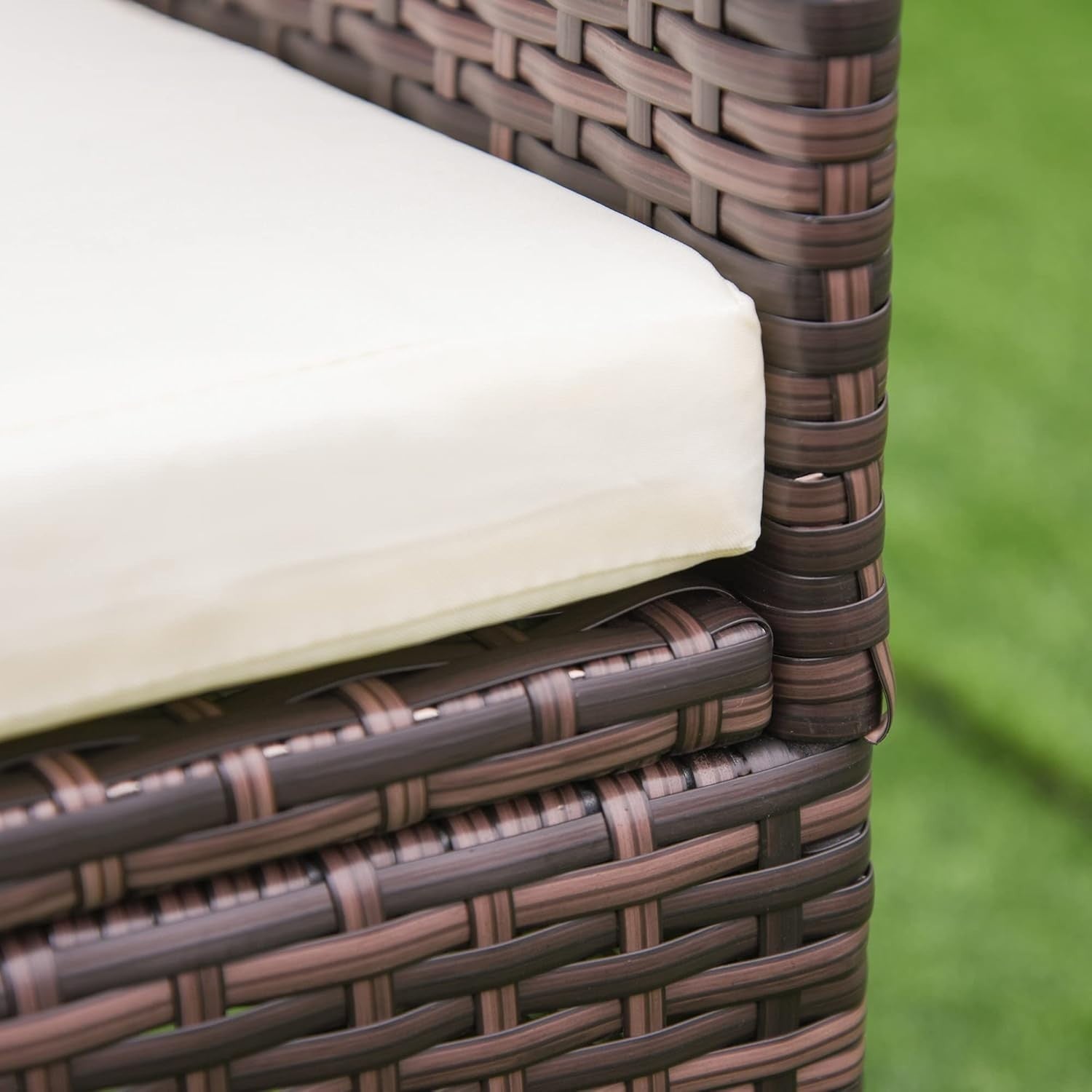 Set of 4 Rattan Garden Chairs with Cushions High Back Patio Dining Seating