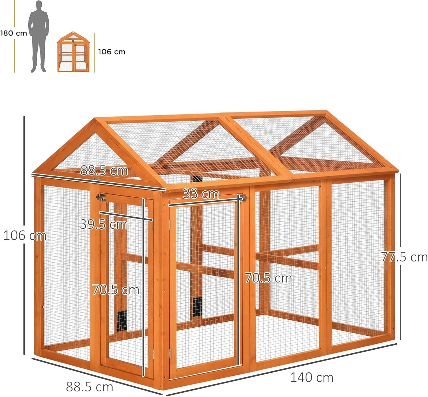Expandable Wooden Chicken Run Outdoor Pet Playpen Ventilated 1–3 Hens