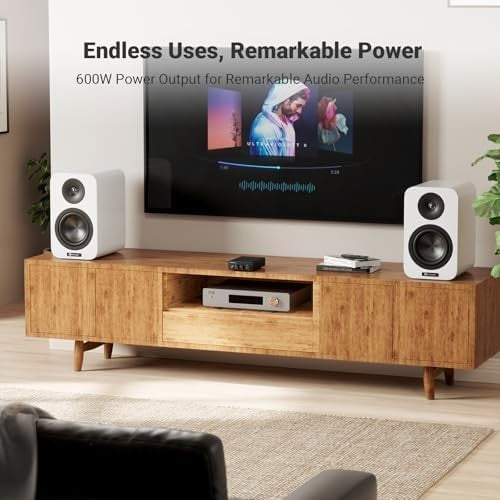 Mini HiFi Stereo Amplifier 2-Channel 600W Class D Passive Speaker Amp