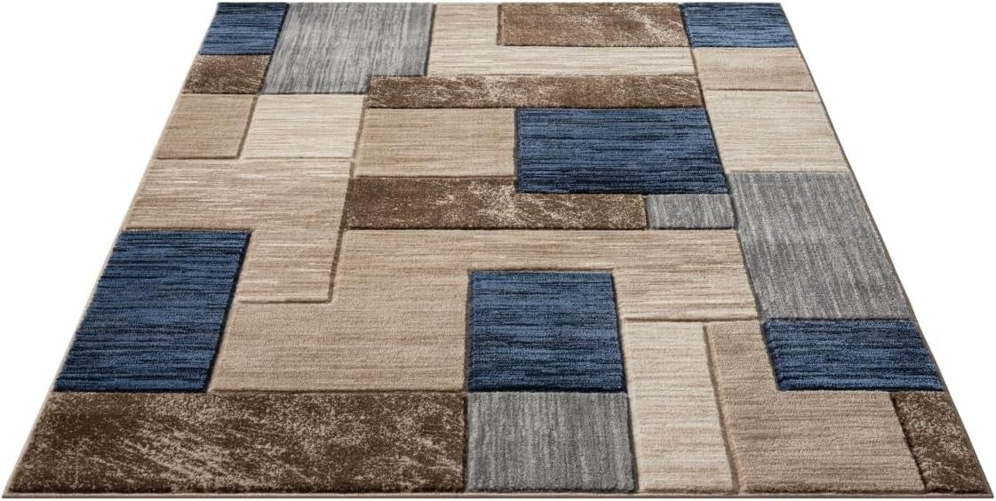 Plush Abstract Area Rug 160x230cm Soft Thick Luxury Living Room Carpet