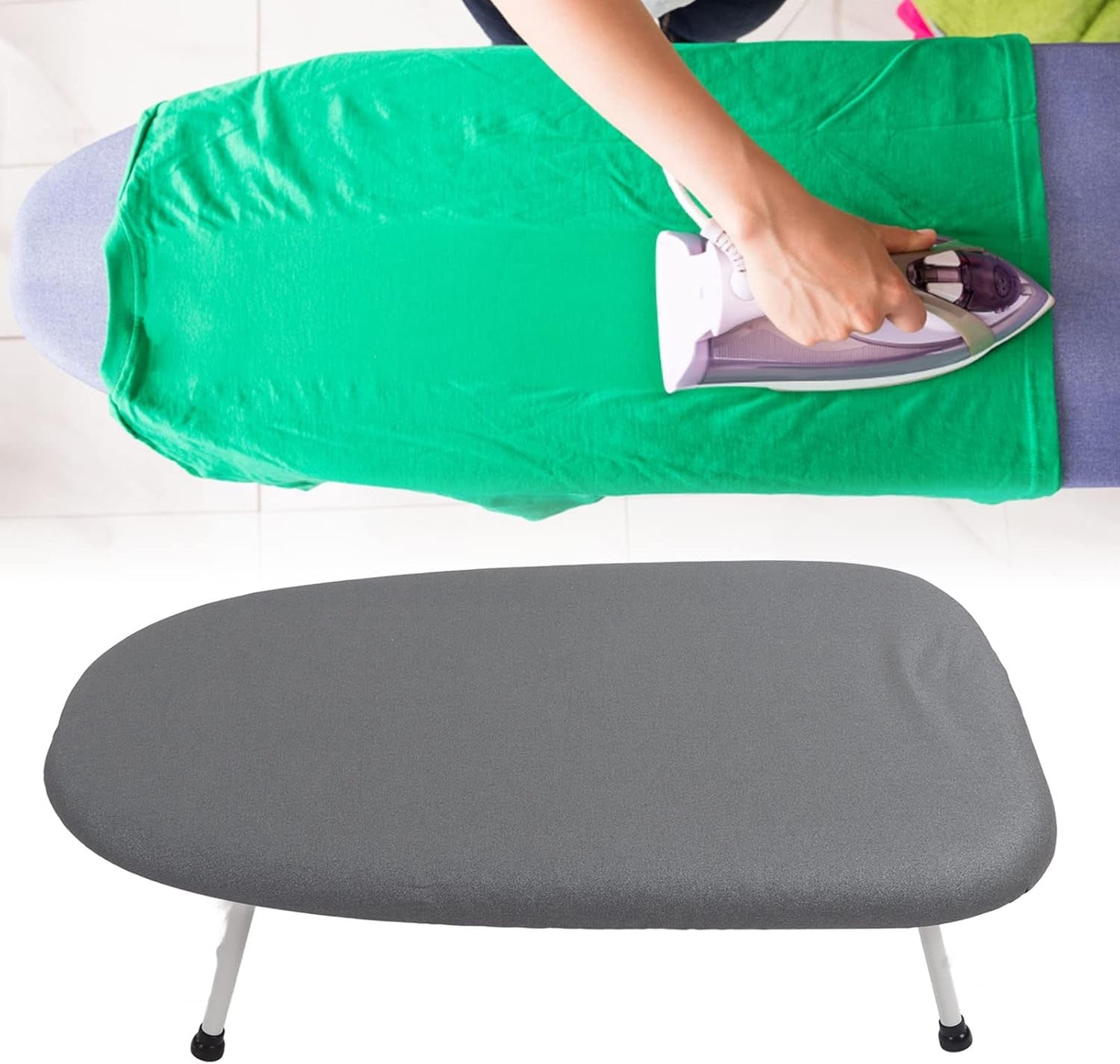 Tabletop Ironing Board Extra Wide Folding Legs Compact Space Saving