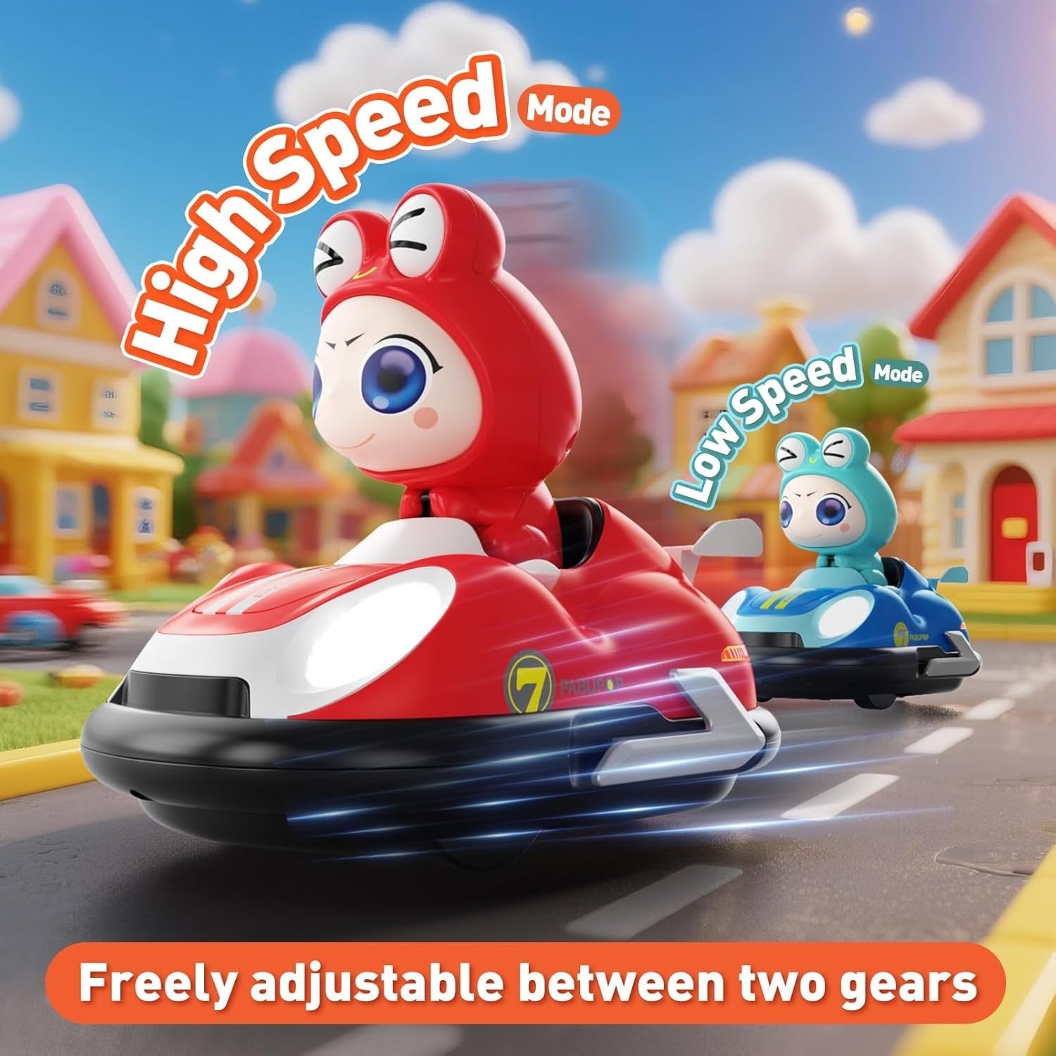 2-Pack Kids RC Bumper Cars w/ Ejecting Drivers, Lights & Music – Ages 6-12 Toy