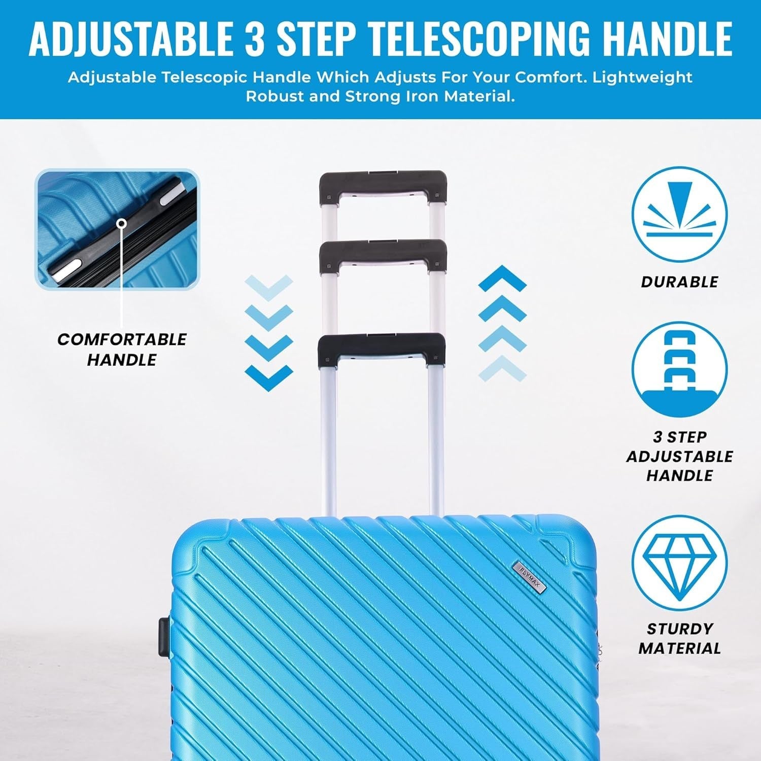 24'' Medium Check In Suitcase ABS Hard Shell Lightweight 4 Wheel Lock