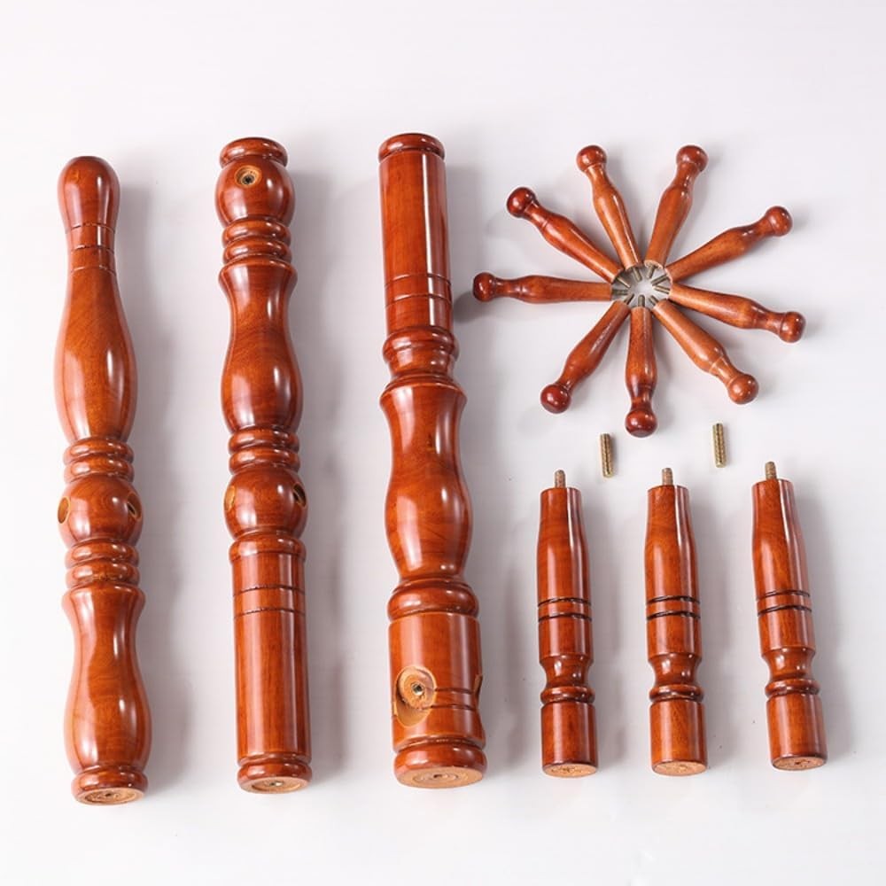 Solid Wood Coat Rack Stand 9 Hooks 185cm Hall Tree Freestanding Dark Mahogany