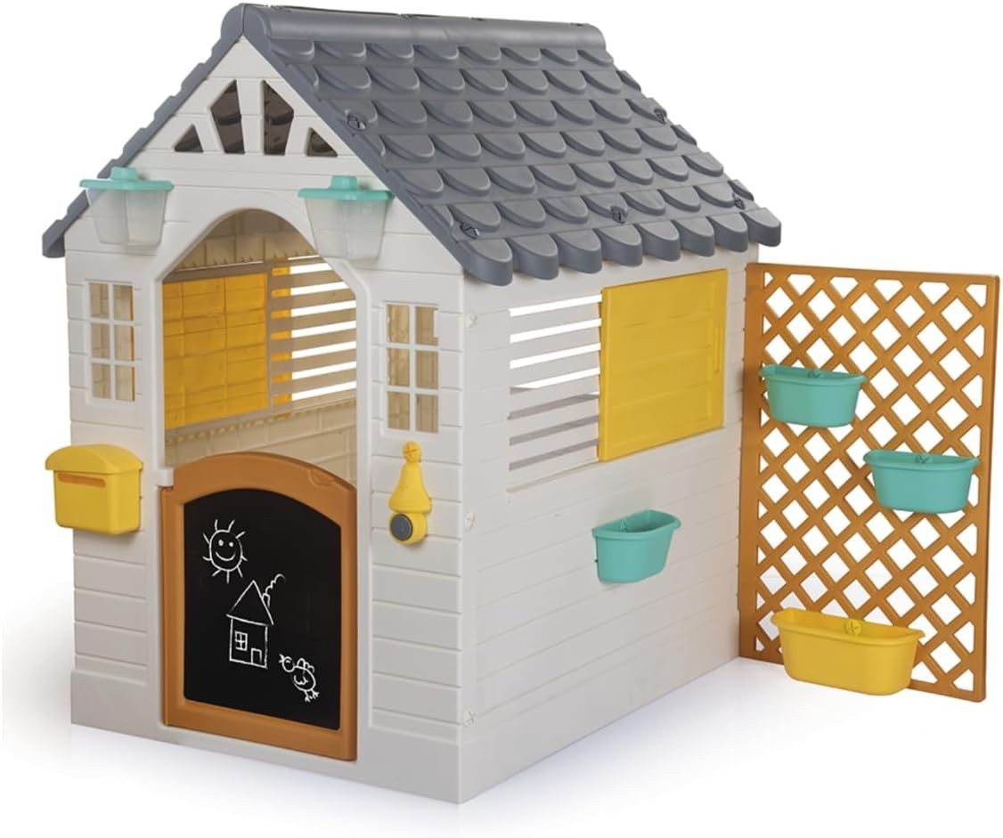 Kids Garden Playhouse with Fence Outdoor Plastic Play House Easy Build