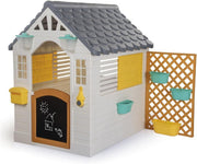 Kids Garden Playhouse with Fence Outdoor Plastic Play House Easy Build