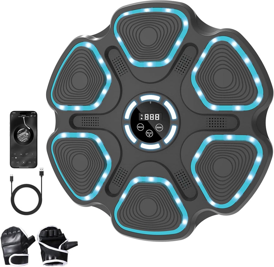 Music Boxing Machine Bluetooth LED Wall Mount Trainer Home Gym Fitness