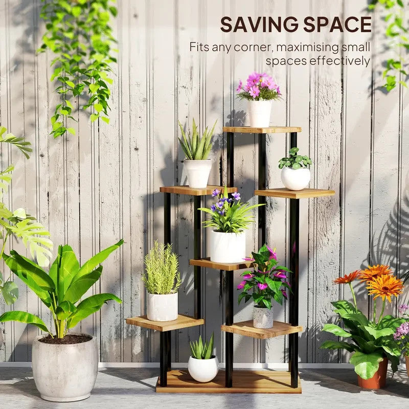 7-Tier Corner Plant Stand – Tall Indoor/Outdoor Tiered Display Rack