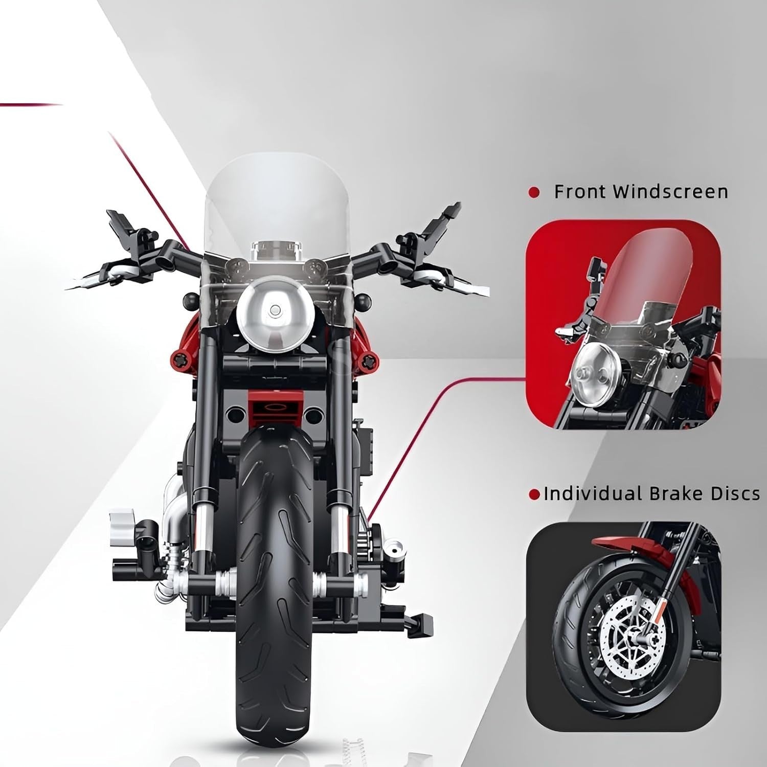 542-Piece Superbike Model Building Kit with Realistic Moving Parts