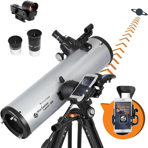 130mm Reflector Telescope, Smartphone App & Tripod, DX 130
