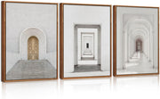 3 Panel Door Architecture Canvas Wall Art 30x40cm Framed Set