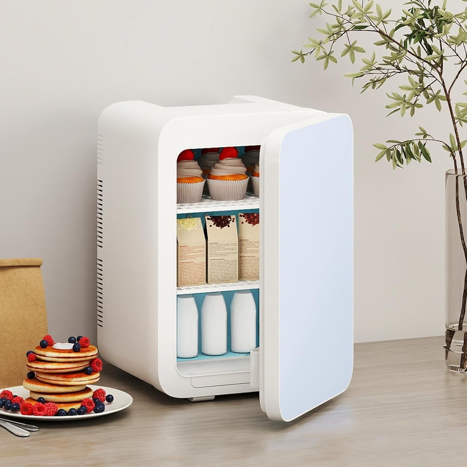 Portable 20L Mini Fridge Cooler Warmer AC DC White Home Car