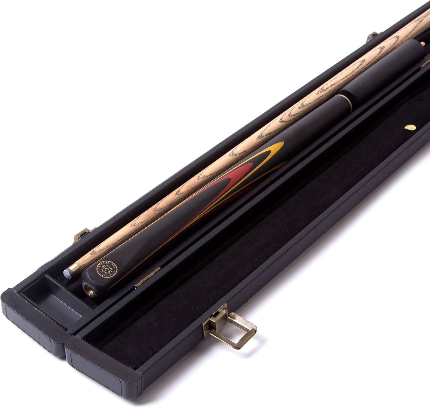 57" 3/4 Cut Ash Snooker Pool Cue 9.5mm Tip Extension Hard Case