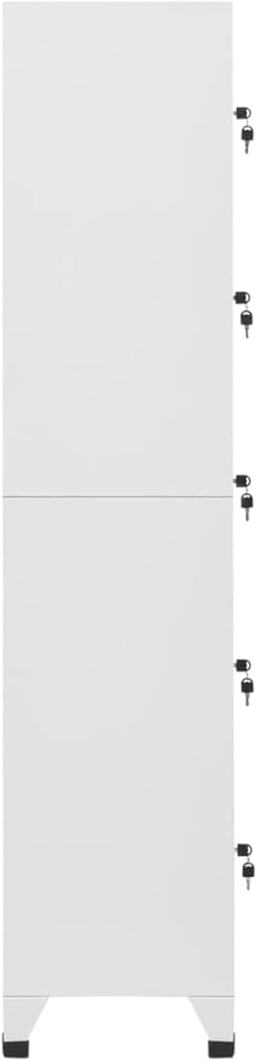5 Door Grey Metal Locker Cabinet Lockable Steel Storage Cupboard Office Gym