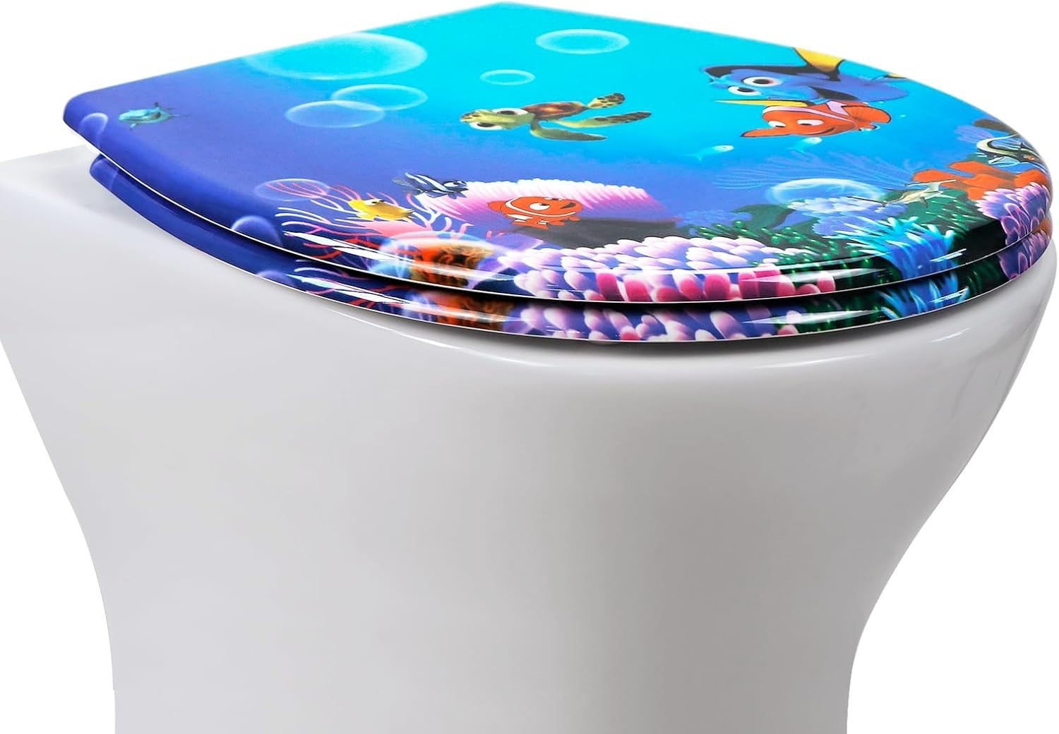 Toilet Seat Soft Close Quick Release Top Fix Colorful Patterns 45x37cm