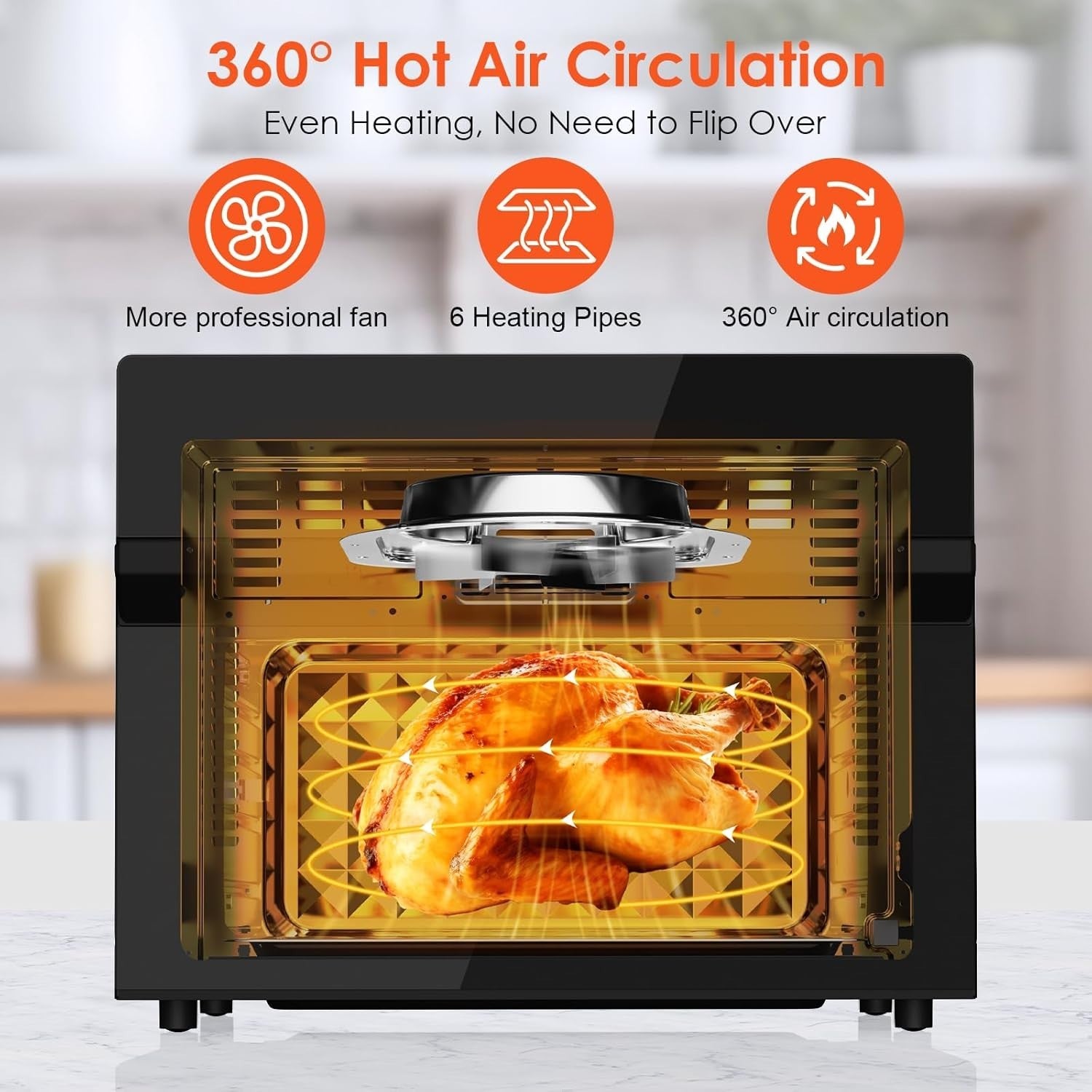 30L Air Fryer Oven XXL Rotisserie 20 Programs Touchscreen 9 Accessories 1800W