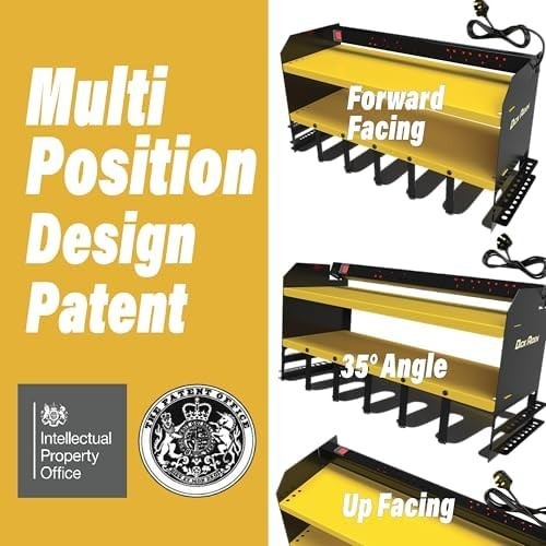 Heavy Duty Wall Mounted Tool Organizer Rack 6-Slot with Power Strip – Yellow
