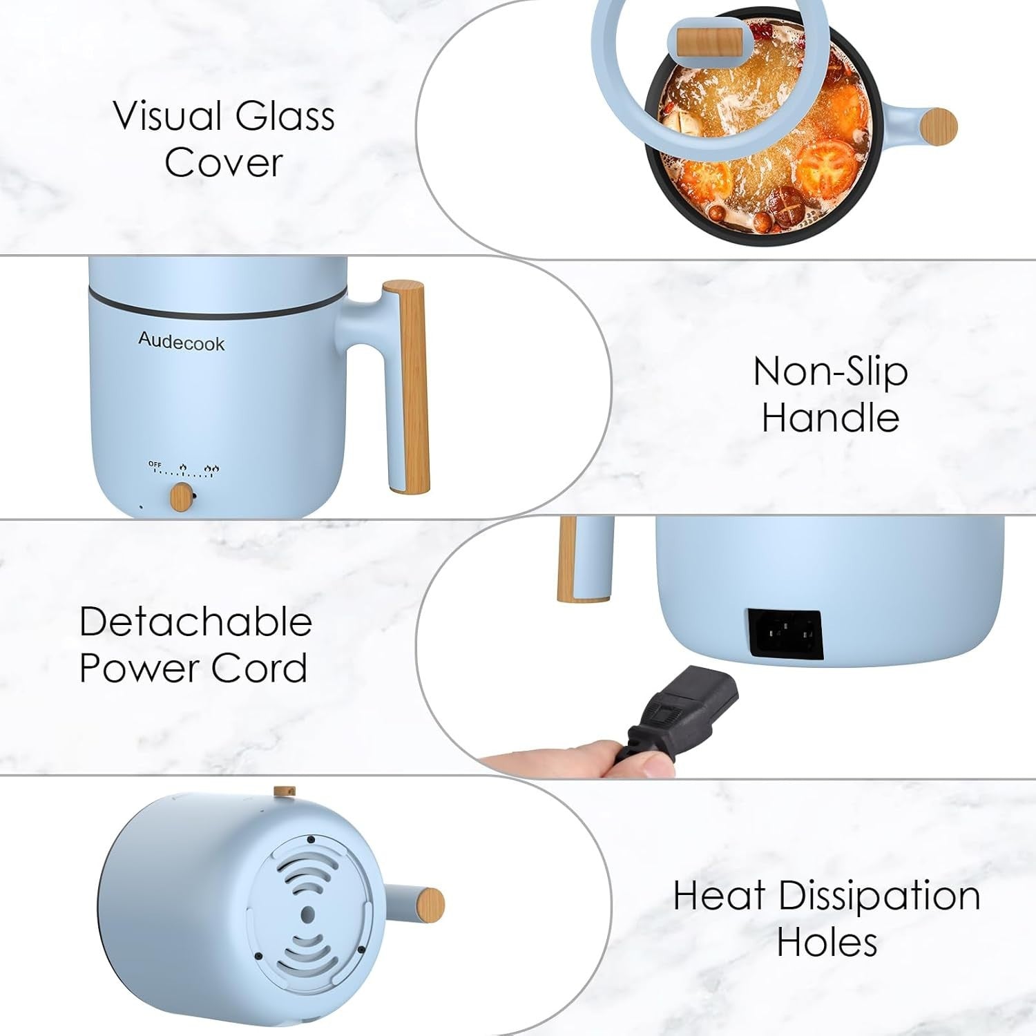 Electric 1.8L Portable Hot Pot with Steamer | Non-Stick Cooker for Soup & Ramen