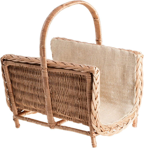 Wicker Log Basket with Handle – Stylish, Durable Indoor Fireplace Storage