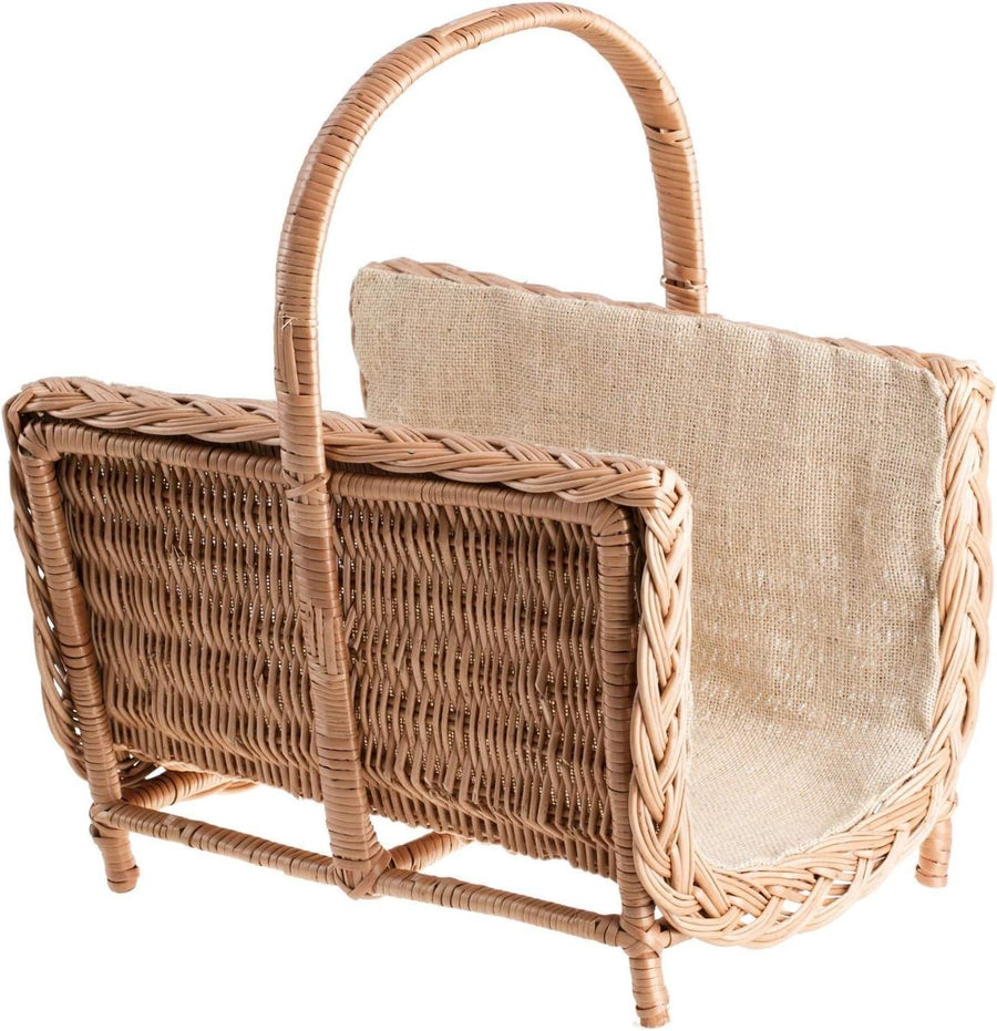 Wicker Log Basket with Handle – Stylish, Durable Indoor Fireplace Storage