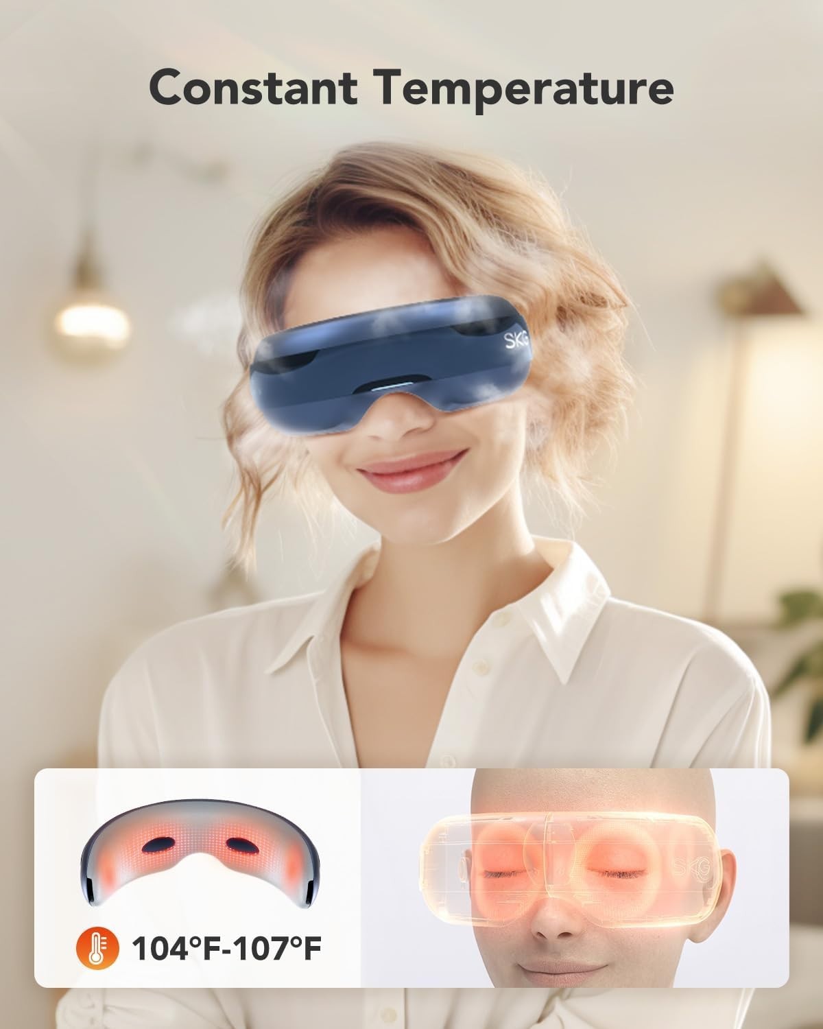 Heated Eye Massager Vision Window Bluetooth Music Stress Relief