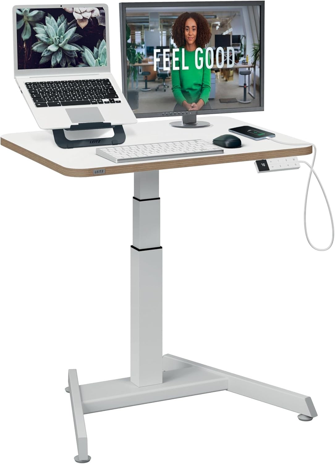 Electric Sit Stand Desk Height Adjustable Standing Desk Smart Reminder 80x60cm