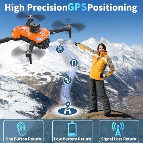 GPS Drone with 4K Camera, 4.5" LCD Screen, Auto Return & Obstacle Avoidance