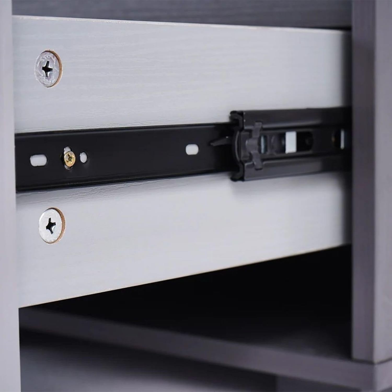 Extendable TV Console Gray with 3 Drawers Modern Entertainment Stand 110"