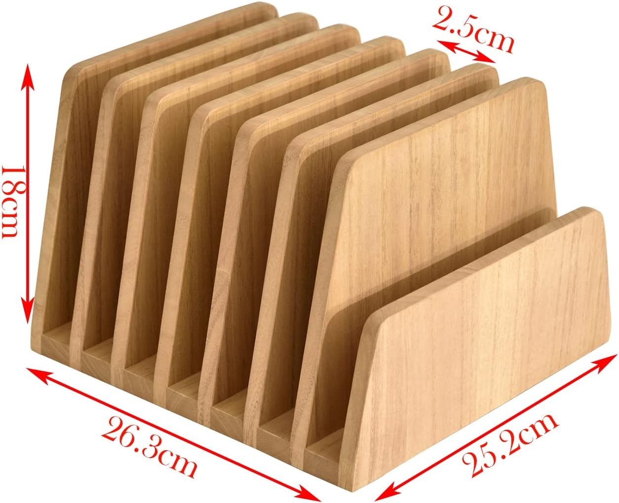 Wooden Desk File Sorter 7-Slot Organiser Magazine Document Holder