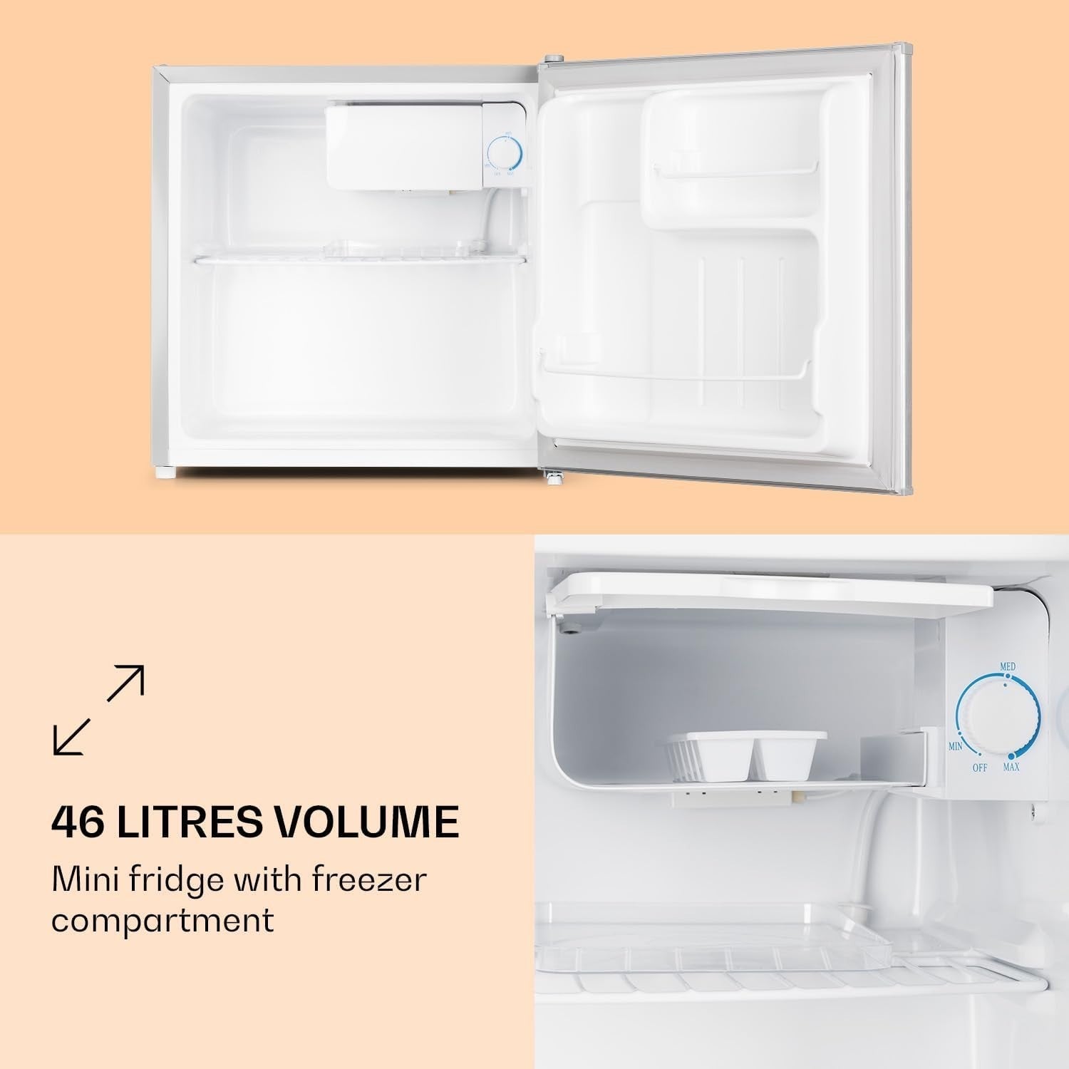Mini Fridge 46L Mini Bar Graphite Gray Portable Freezer Quiet Compact]