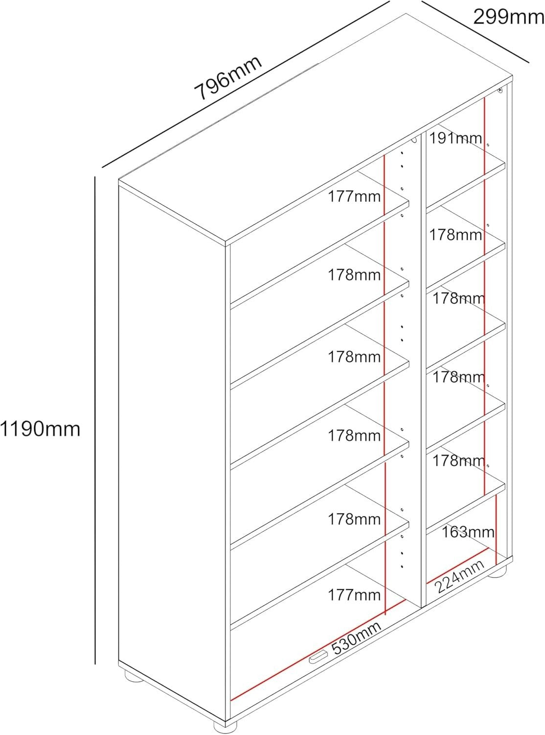 Cream Oak 2-Door Shoe Cabinet 24-Pair Storage 79.6x35.3x119cm