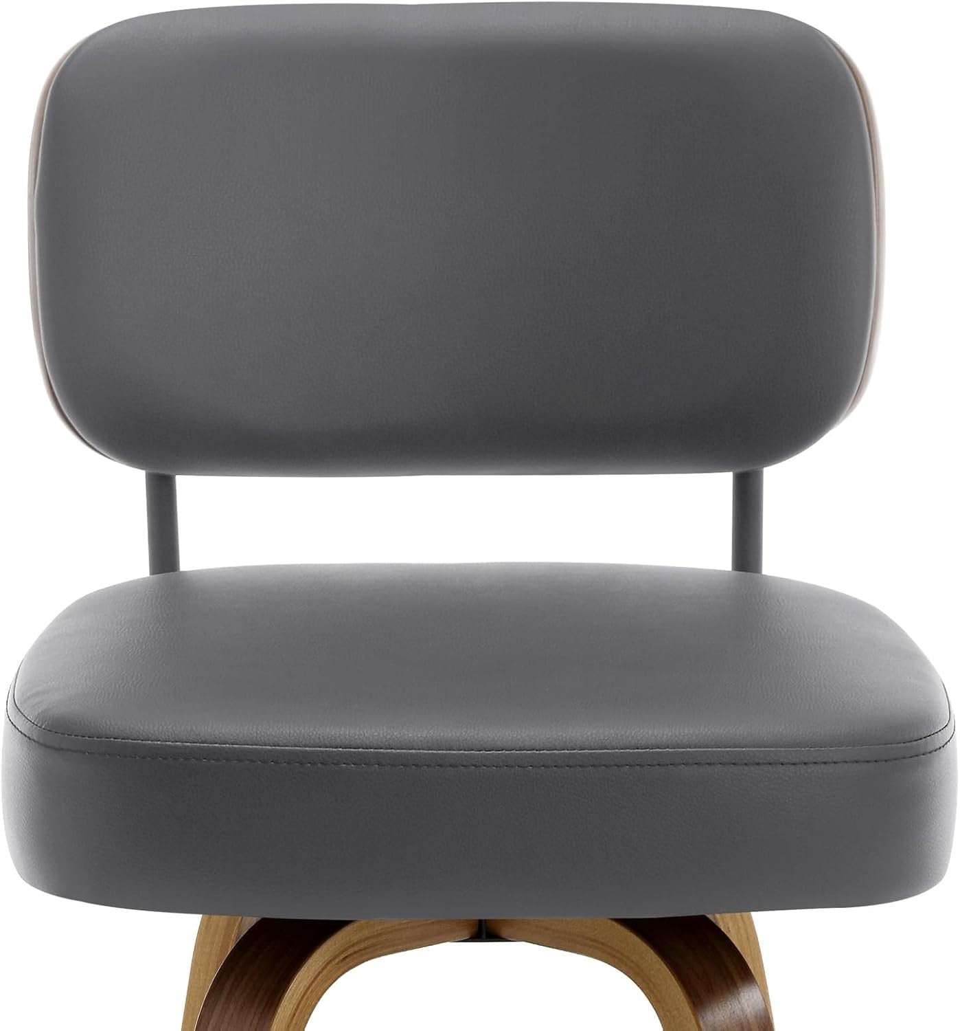 Grey Leather Back Bar Stools Set of 2 – 65cm Swivel Counter Chairs